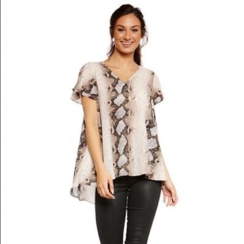 NWT Buddy Love Avril White Sands Snakeskin Top